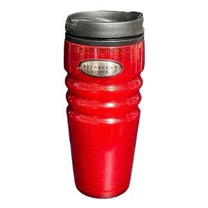 Starbucks 2004 Red Sparkle Glitter 16oz Insulated Travel Mug with Lid